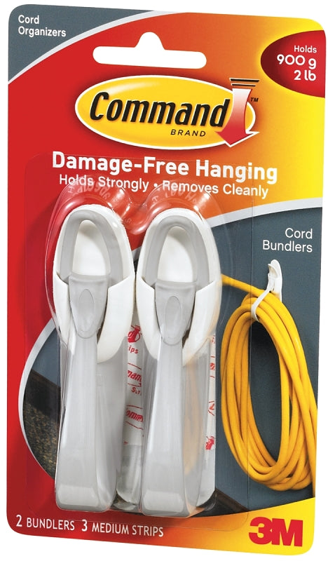 COMMAND Command 17304 Cord Bundler, Plastic, White