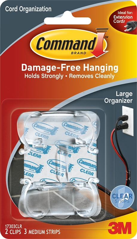 COMMAND Command 17303CLR Cord Organizer, Plastic, Transparent ELECTRICAL COMMAND