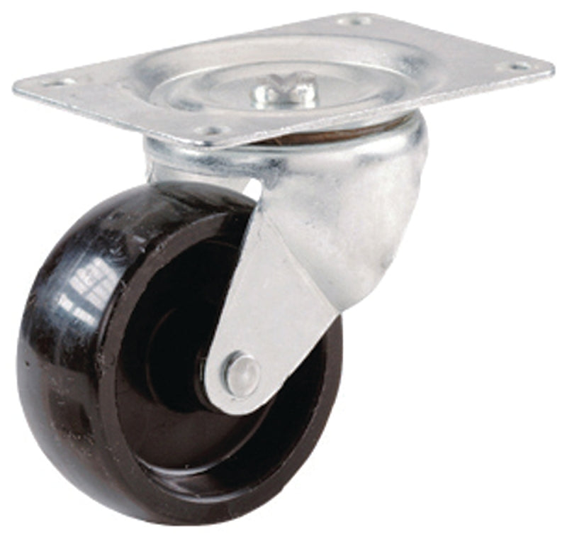 SHEPHERD Shepherd Hardware 9393 Swivel Caster, 2-1/2 in Dia Wheel, 1-1/8 in W Wheel, Polypropylene Wheel, 175 lb