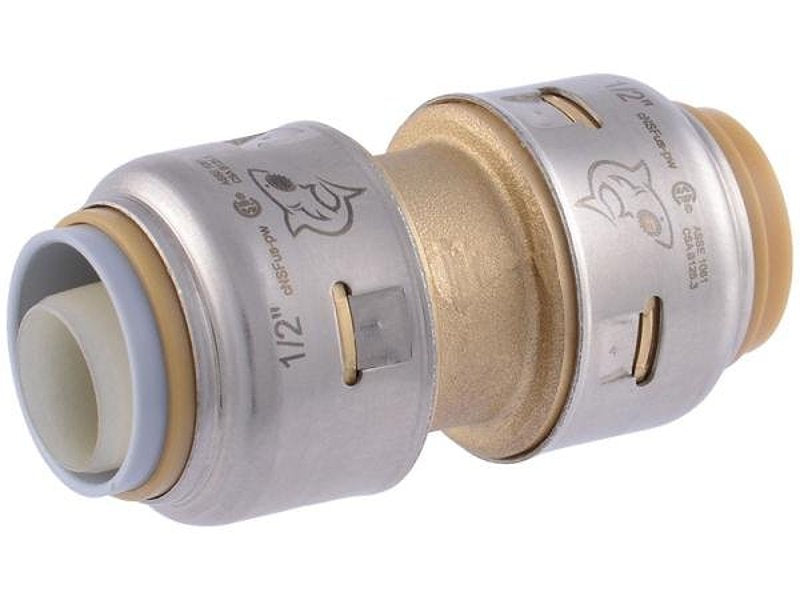 SHARKBITE SharkBite UR4008A Coupling, 2.1 in, 1/2 in, Brass, 250 psi Pressure PLUMBING, HEATING & VENTILATION SHARKBITE