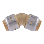 SHARKBITE SharkBite UR648A Pipe Elbow, 1/2 in, 45 deg Angle, Brass, 200 psi Pressure PLUMBING, HEATING & VENTILATION SHARKBITE