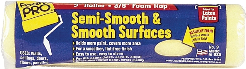 FOAMPRO Foampro 9 Roller Cover, 3/8 in Thick Nap, 9 in L, Foam Cover PAINT FOAMPRO