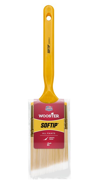 WOOSTER BRUSH Wooster Q3208-2 Paint Brush, 2 in W, 2-3/16 in L Bristle, Nylon/Polyester Bristle, Beaver Tail Handle PAINT WOOSTER BRUSH