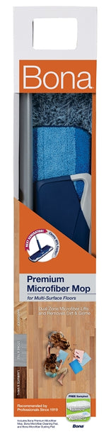 BONA Bona WM710013432 Floor Mop, 4 in W Head, 15 in L Head, 60 in L Handle, Microfiber Head