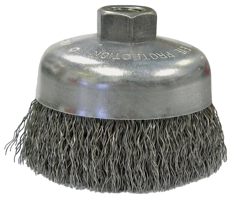 WEILER Weiler 36037 Wire Cup Brush, 6 in Dia, 5/8-11 Arbor/Shank, Carbon Steel Bristle TOOLS WEILER