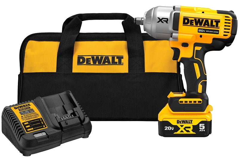 DEWALT DEWALT XR 20V MAX Series DCF900P1 Impact Wrench with Hog Ring Anvil, Battery Included, 20 V, 5 Ah, 1/2 in Drive