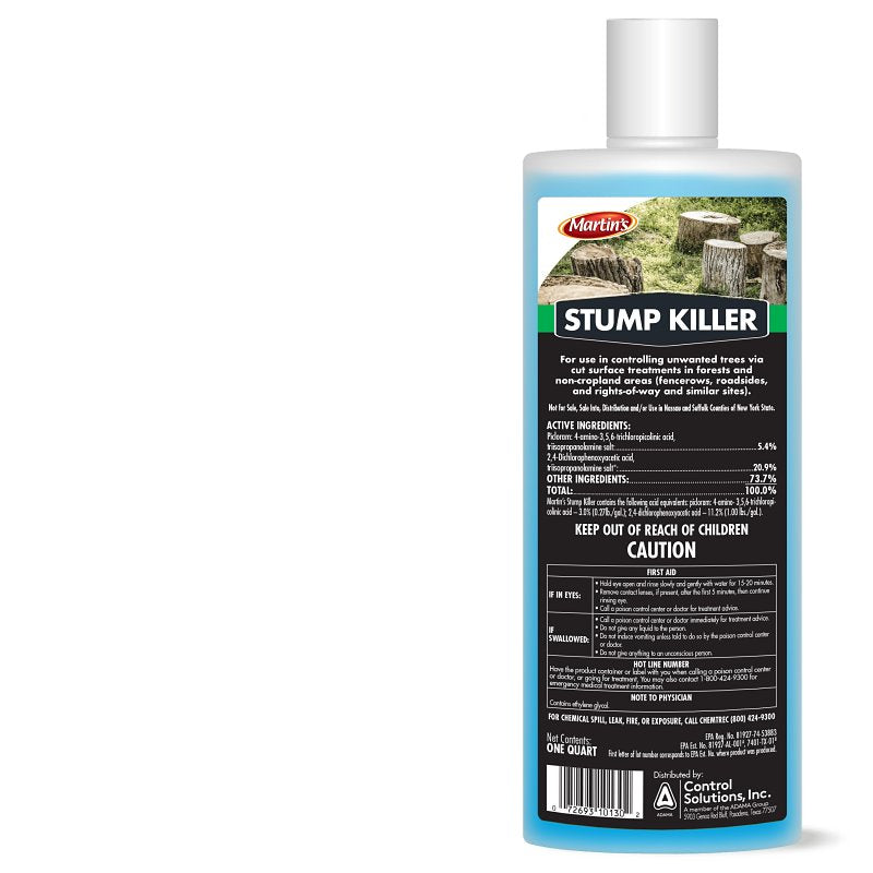 MARTIN'S Martin's 82210013 Ready-to-Use Stump Killer, Liquid, Blue, 1 qt Bottle