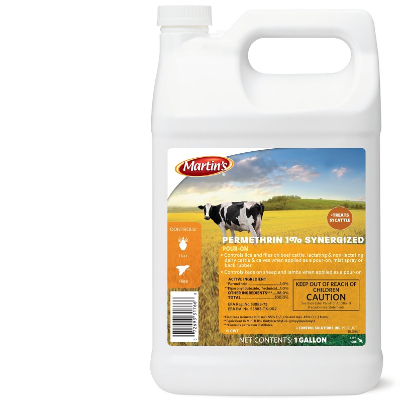 MARTIN'S Martin's 82031766 Pour-On Insecticide, Liquid, Light Amber, Mild Hydrocarbon, 1 gal HARDWARE & FARM SUPPLIES MARTIN'S