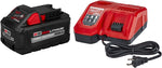 MILWAUKEE Milwaukee 48-59-1881 Starter Kit, 120 VAC Input, 18 V Output, 8 Ah, 60 min Charge, 1-Battery TOOLS MILWAUKEE