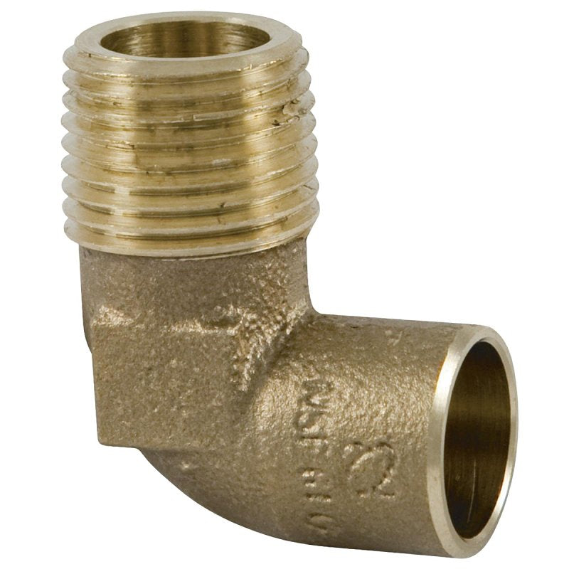 NIBCO INC. Nibco U707-4-LF Series BF0220LC Forged Pipe Elbow, 3/4 in, Sweat x MPT, 90 deg Angle, Bronze, 466 psi Pressure