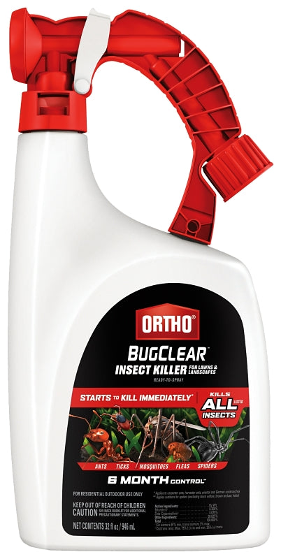 ORTHO Ortho 448605 Insect Killer, Liquid, Spray Application, 32 oz Bottle, Clear/White LAWN & GARDEN ORTHO