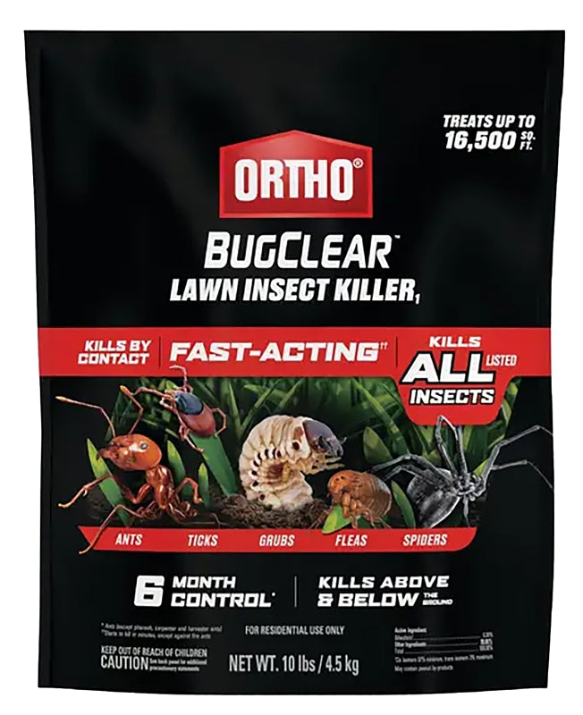 ORTHO Ortho BugClear 0425310 Insect Killer, Granular, Flower Beds, Home Perimeter, Lawn, Ornamentals, Vegetable Gardens Bag