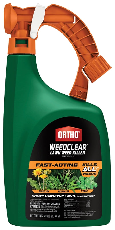 ORTHO Ortho WEEDCLEAR 447805 Lawn Weed Killer, Liquid, Spray Application, 32 oz Bottle