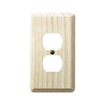 AMERELLE AmerTac Contemporary 401D Outlet Wallplate, 5-1/4 in L, 3 in W, 1 -Gang, Wood, Ash, Screw Mounting ELECTRICAL AMERELLE