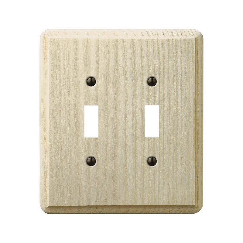 AMERELLE Amerelle 401TT Wallplate, 5-3/8 in L, 4-7/8 in W, 2 -Gang, Ash Wood, Unfinished ELECTRICAL AMERELLE