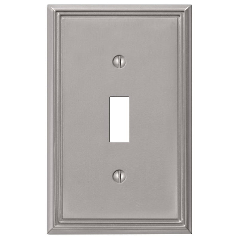 AMERELLE Amerelle 77TBN Wallplate, 4-7/8 in L, 3 in W, 1 -Gang, Cast Metal, Brushed Nickel