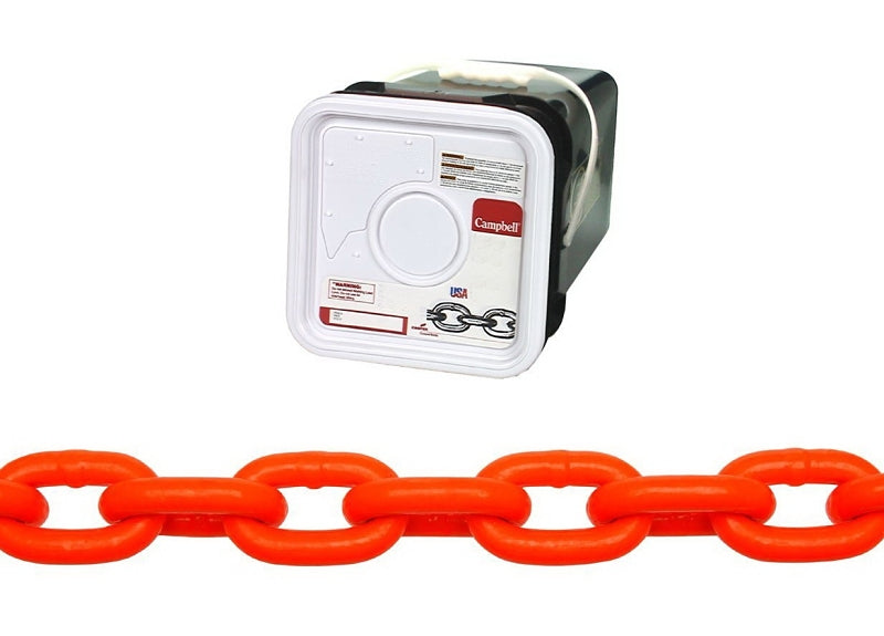 CAMPBELL CHAIN Campbell HV0184526 High-Test Chain, 5/16 in, 60 ft L, 3900 lb Working Load, 43 Grade, Carbon Steel, Orange Polycoat HARDWARE & FARM SUPPLIES CAMPBELL CHAIN