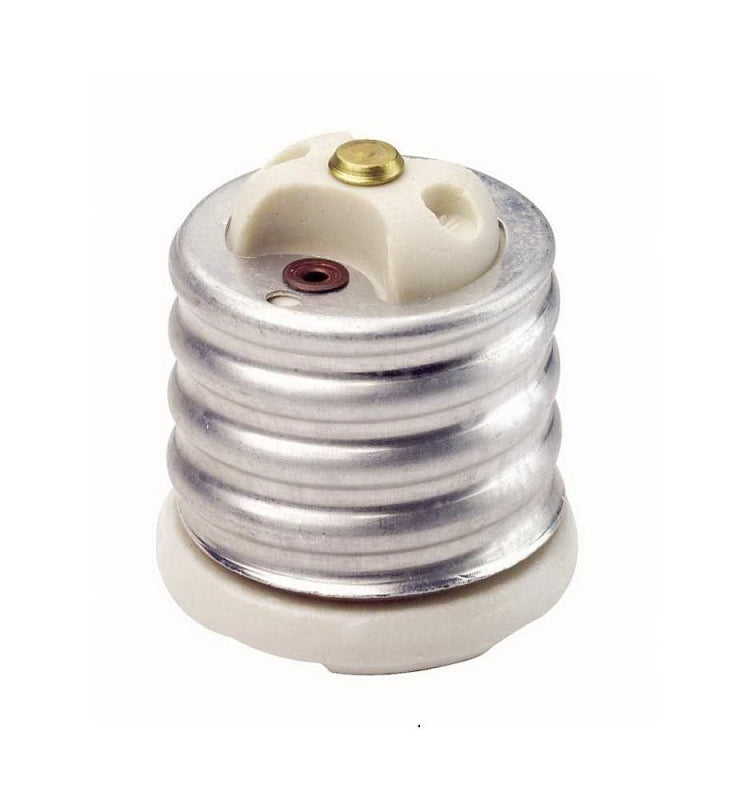 LEVITON Leviton 000-08681-000 Adapter, Mogul to Medium Base, 660 W, Aluminum/Glazed Porcelain, White ELECTRICAL LEVITON