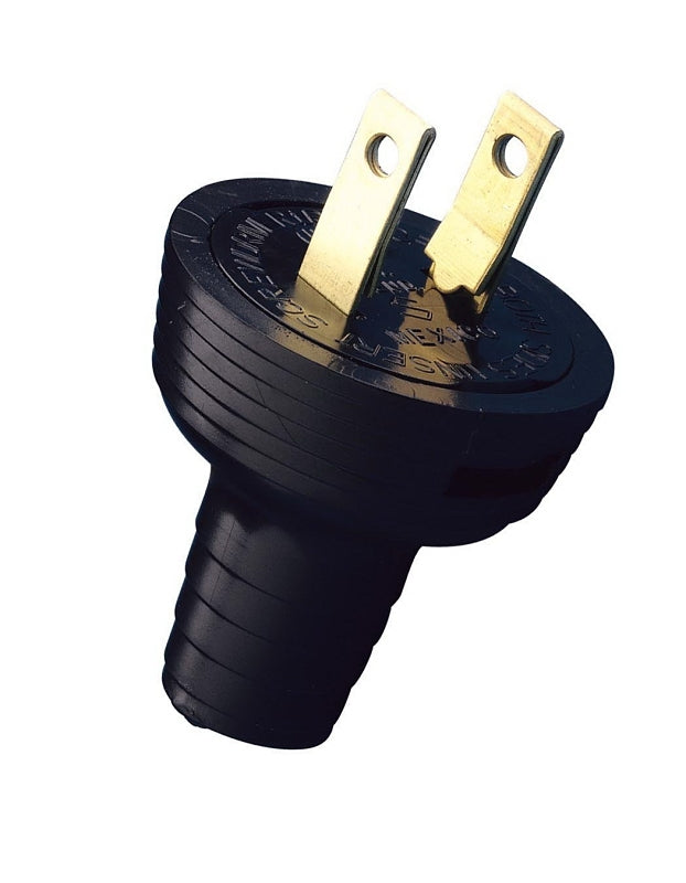 LEVITON Leviton 000-48642-000 Electrical Plug, Non-Polarized, Round Handle, 1/8 in, 2-Pole, 15 A, 125 V, NEMA: NEMA 1-15P ELECTRICAL LEVITON