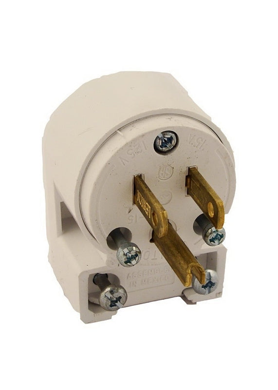 LEVITON Leviton 020-515AN-000 Electrical Plug, 2 -Pole, 15 A, 125 V, NEMA: NEMA 5-15P, White ELECTRICAL LEVITON