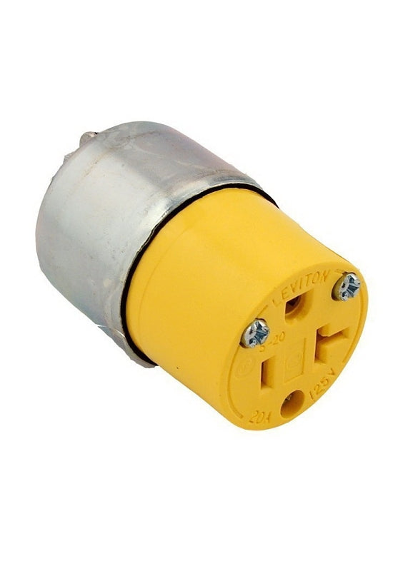 LEVITON Leviton 000-520CA-000 Armored Connector, 2 -Pole, 20 A, 125 V, NEMA: NEMA 5-15R, Yellow ELECTRICAL LEVITON