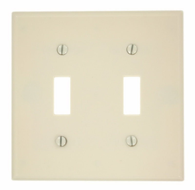 LEVITON Leviton 000-78009-000 Non-Metallic Wallplate, 4-1/2 in L, 2-3/4 in W, 2 -Gang, Thermoset, Light Almond, Smooth
