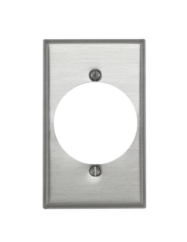 LEVITON Leviton 83028 Wallplate, 4-1/2 in L, 2-3/4 in W, 1-Gang, Aluminum, Silver, Satin, Flush Mounting ELECTRICAL LEVITON