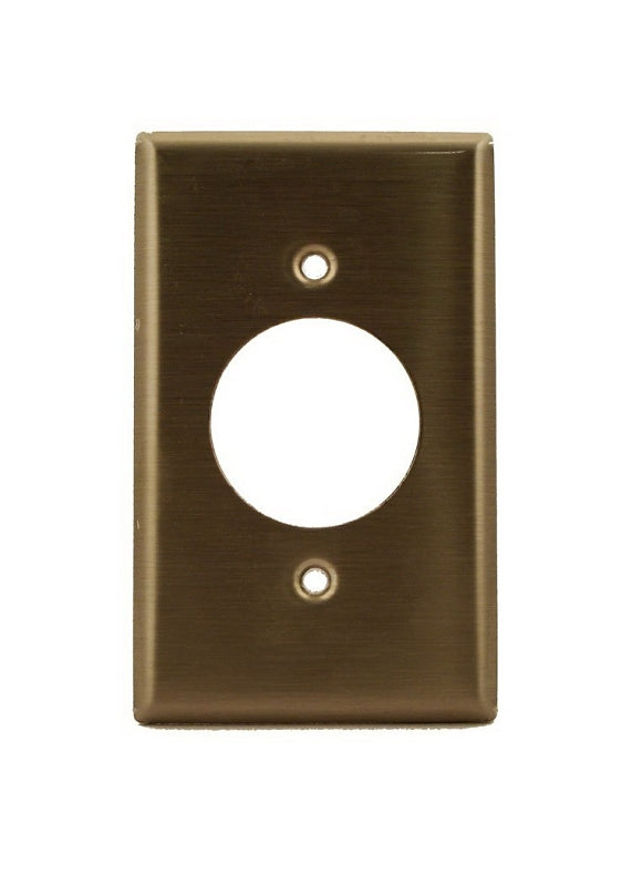 LEVITON Leviton 84020-40 Single Receptacle Wallplate, 4-1/2 in L, 2-3/4 in W, 1 -Gang, 302 Stainless Steel, Smooth ELECTRICAL LEVITON