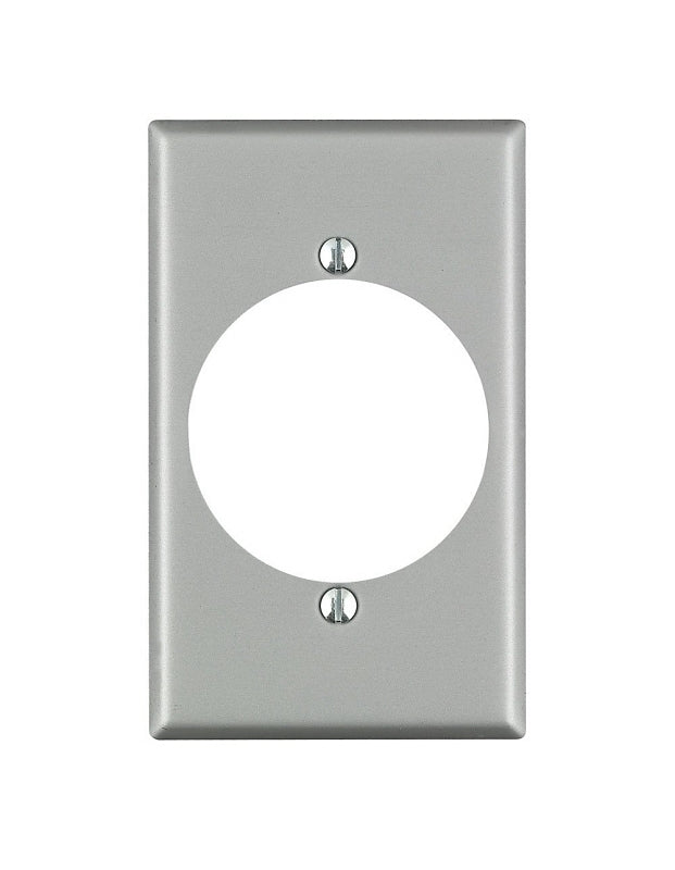 LEVITON Leviton 04927 Wallplate, 4-1/2 in L, 2-3/4 in W, 1 -Gang, Steel, Silver, Aluminum, Flush Mounting ELECTRICAL LEVITON