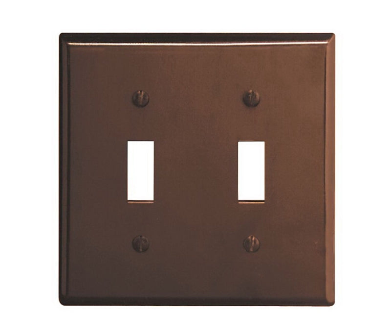 LEVITON Leviton 001-85009-000 Wallplate, 4-1/2 in L, 2-3/4 in W, 2 -Gang, Thermoset, Brown, Smooth ELECTRICAL LEVITON