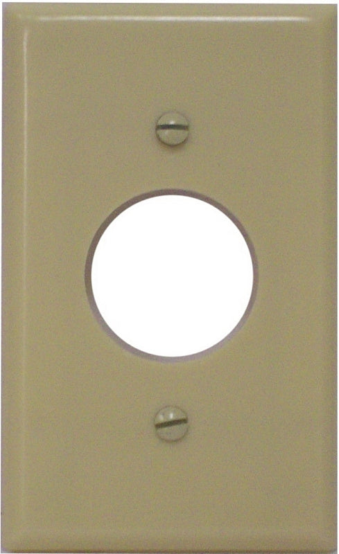 LEVITON Leviton 86004 Single Receptacle Wallplate, 4-1/2 in L, 2-3/4 in W, 1 -Gang, Thermoset Plastic, Ivory, Smooth ELECTRICAL LEVITON