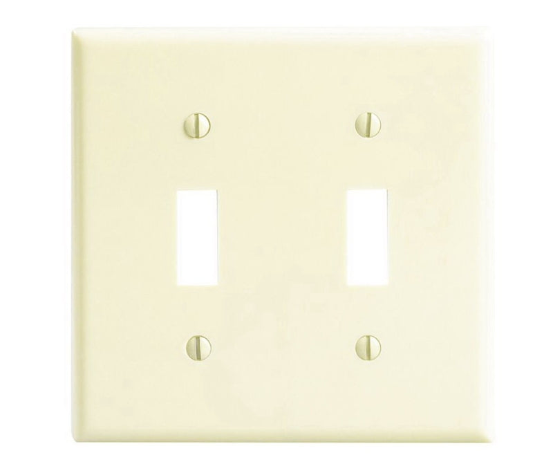 LEVITON Leviton 001-86009-000 Wallplate, 4-1/2 in L, 2-3/4 in W, 2 -Gang, Thermoset, Ivory, Smooth ELECTRICAL LEVITON