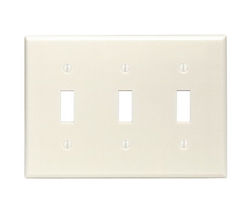 LEVITON Leviton 001-86011-000 Wallplate, 4-1/2 in L, 2-3/4 in W, 3 -Gang, Thermoset, Ivory, Smooth ELECTRICAL LEVITON