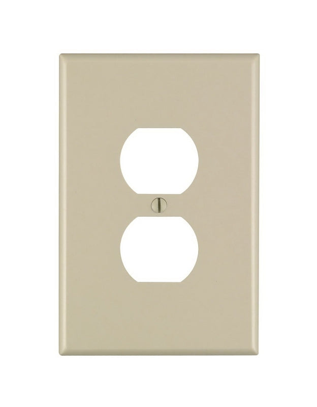 LEVITON Leviton 86103 Wallplate, 3-1/2 in L, 5-1/4 in W, 1 -Gang, Thermoset Plastic, Ivory, Smooth ELECTRICAL LEVITON