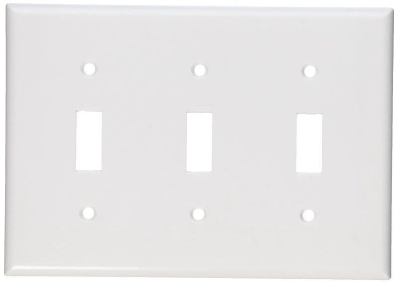 LEVITON Leviton 001-88011-000 Non-Metallic Wallplate, 4-1/2 in L, 2-3/4 in W, 3 -Gang, Thermoset, White, Smooth ELECTRICAL LEVITON