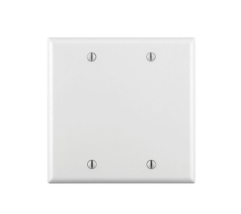 LEVITON Leviton 001-88025-000 Wallplate, 4-1/2 in L, 4.56 in W, 0.22 in Thick, 2 -Gang, Thermoset Plastic, White, Smooth ELECTRICAL LEVITON