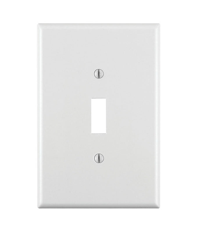 LEVITON Leviton 88101 Wallplate, 3-1/2 in L, 5-1/4 in W, 1 -Gang, Thermoset Plastic, White, Smooth ELECTRICAL LEVITON