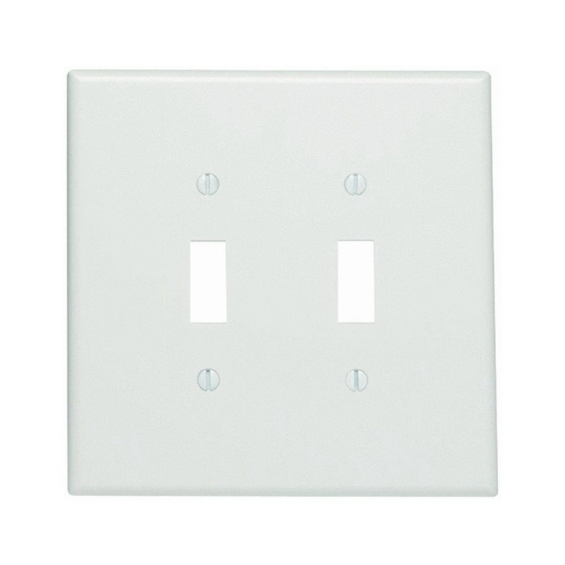 LEVITON Leviton 88109 Wallplate, 5-1/4 in L, 5.31 in W, 2 -Gang, Thermoset Plastic, White, Smooth ELECTRICAL LEVITON