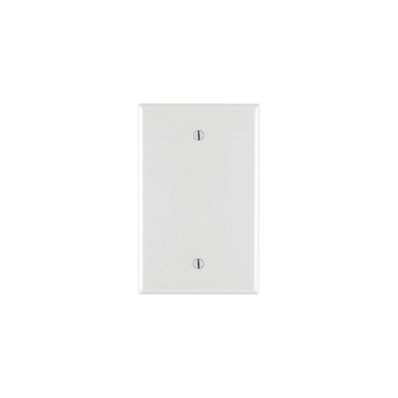 LEVITON Leviton PJ13-W Blank Wallplate, 3-1/8 in L, 4-7/8 in W, 1/4 in Thick, 1-Gang, Nylon, White, Box ELECTRICAL LEVITON