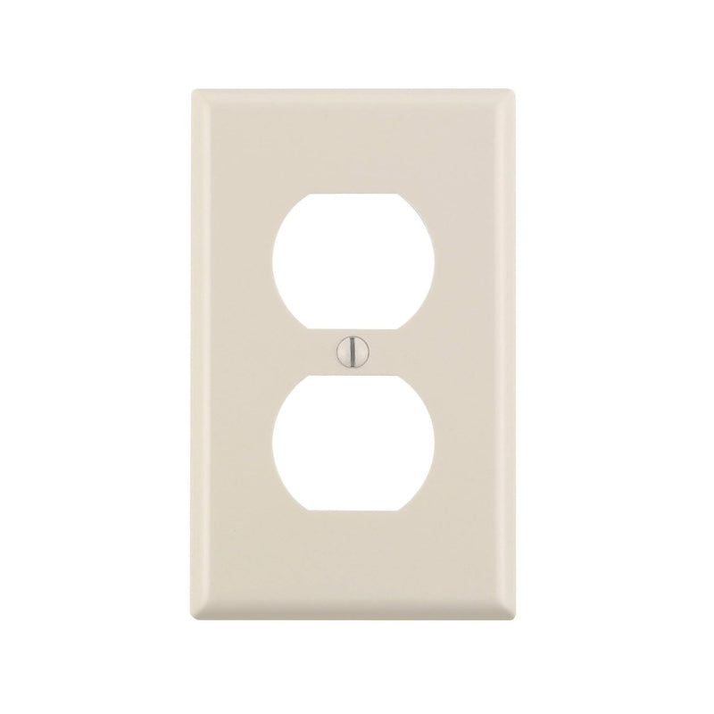 LEVITON Leviton 78003 Receptacle Wallplate, 4-1/2 in L, 2-3/4 in W, 1 -Gang, Thermoset, Light Almond, Smooth ELECTRICAL LEVITON