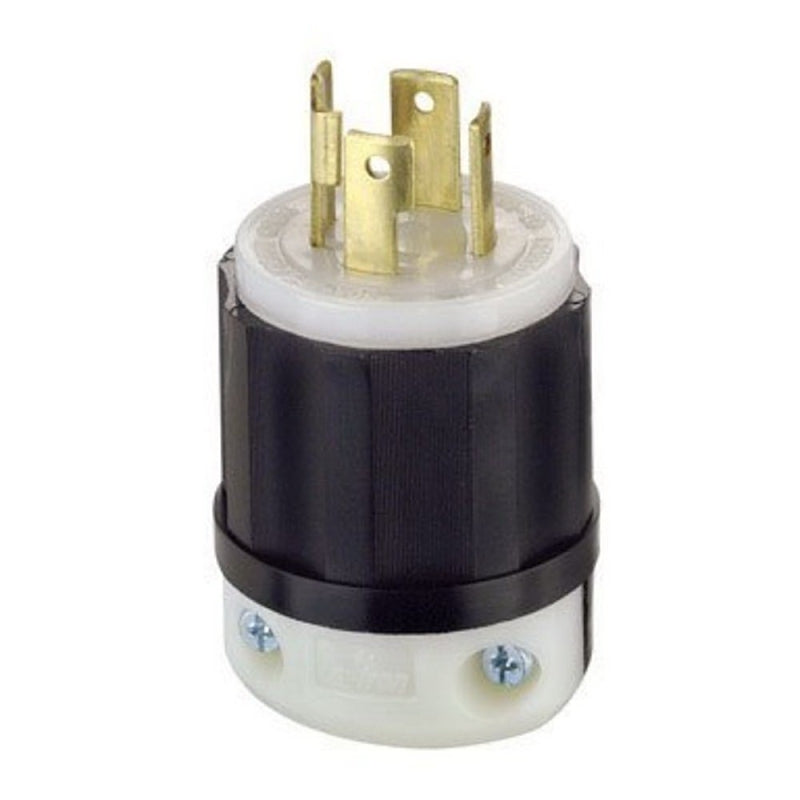 LEVITON Leviton 021-02711-0PB Twist Lock Plug, 3 -Pole, 30 A, 125/250 V, NEMA: NEMA L14-30P, Black/White