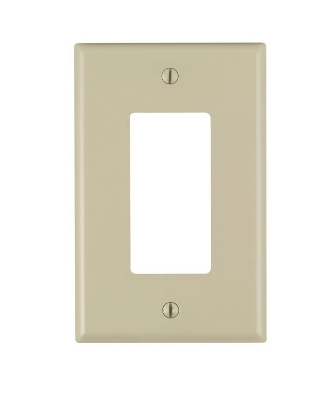 LEVITON Leviton 0PJ26-I Wallplate, 4.88 in L, 3.13 in W, 1-Gang, Nylon, Ivory