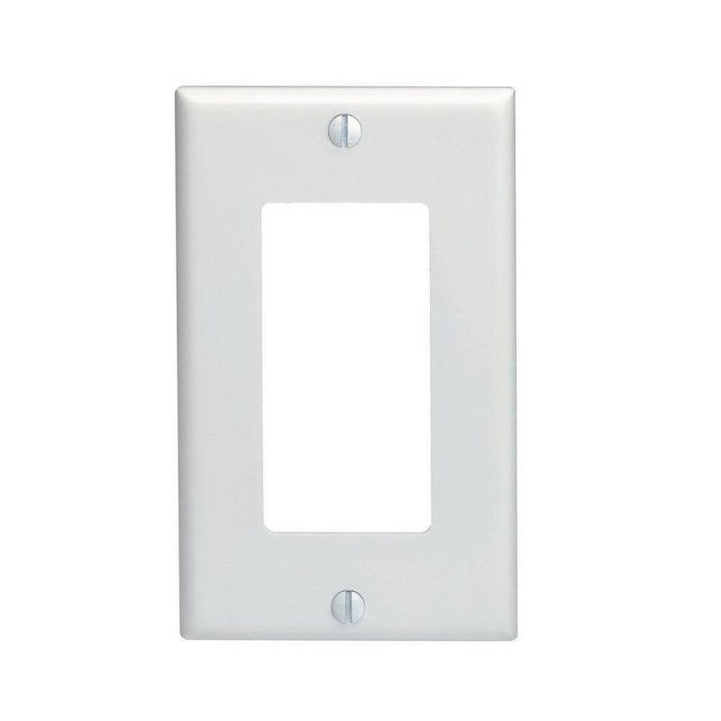 LEVITON Leviton 80401-W Wallplate, 4-1/2 in L, 2-3/4 in W, 1-Gang, Thermoset Plastic, White, Smooth ELECTRICAL LEVITON