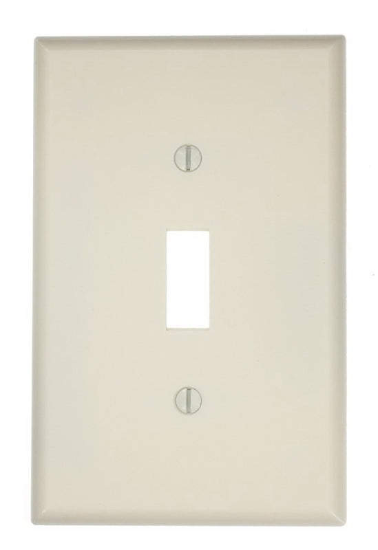 LEVITON Leviton 80501-W Wallplate, 4-7/8 in L, 3-1/8 in W, 1 -Gang, Plastic, White ELECTRICAL LEVITON