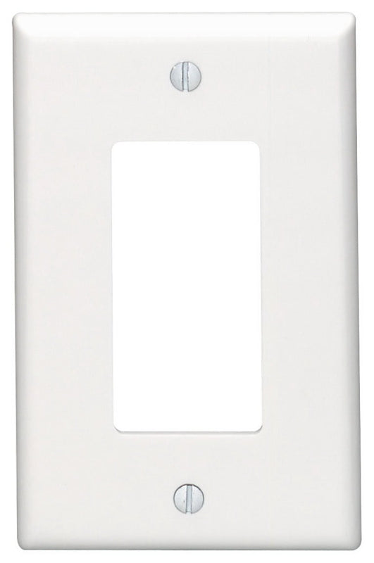 LEVITON Leviton 80601-W Wallplate, 4.88 in L, 3.13 in W, 1-Gang, Thermoset Plastic, White, Smooth ELECTRICAL LEVITON