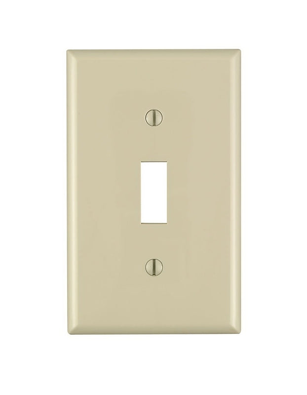 LEVITON Leviton 021-80701-00I Wallplate, 4-1/2 in L, 2-3/4 in W, 1 -Gang, Nylon, Ivory, Smooth ELECTRICAL LEVITON