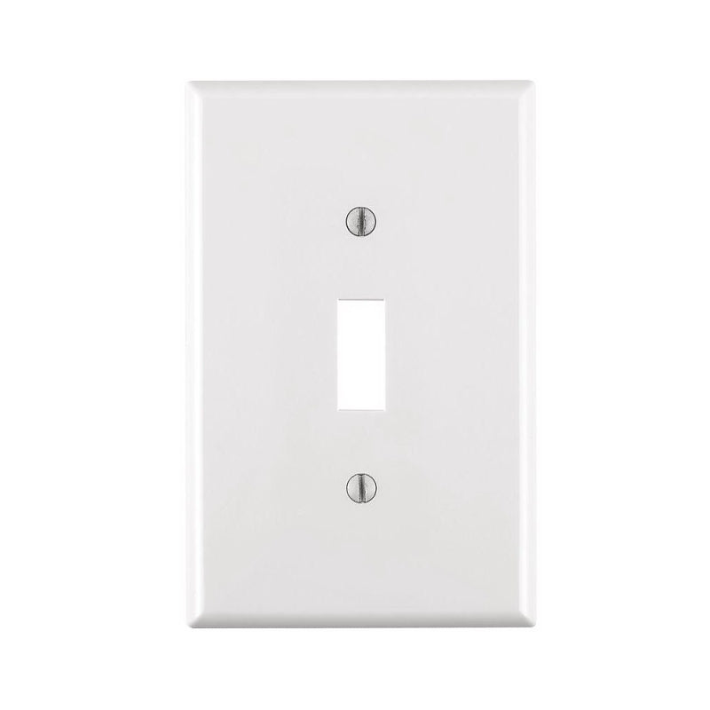 LEVITON Leviton PJ1-W Wallplate, 4-7/8 in L, 3-1/8 in W, 1 -Gang, Nylon, White ELECTRICAL LEVITON