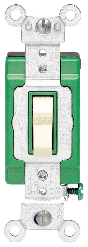 LEVITON Leviton 3032-2I Switch, 30 A, 120/277 V, Lead Wire Terminal, NEMA WD-1, WD-6, Thermoplastic Housing Material ELECTRICAL LEVITON