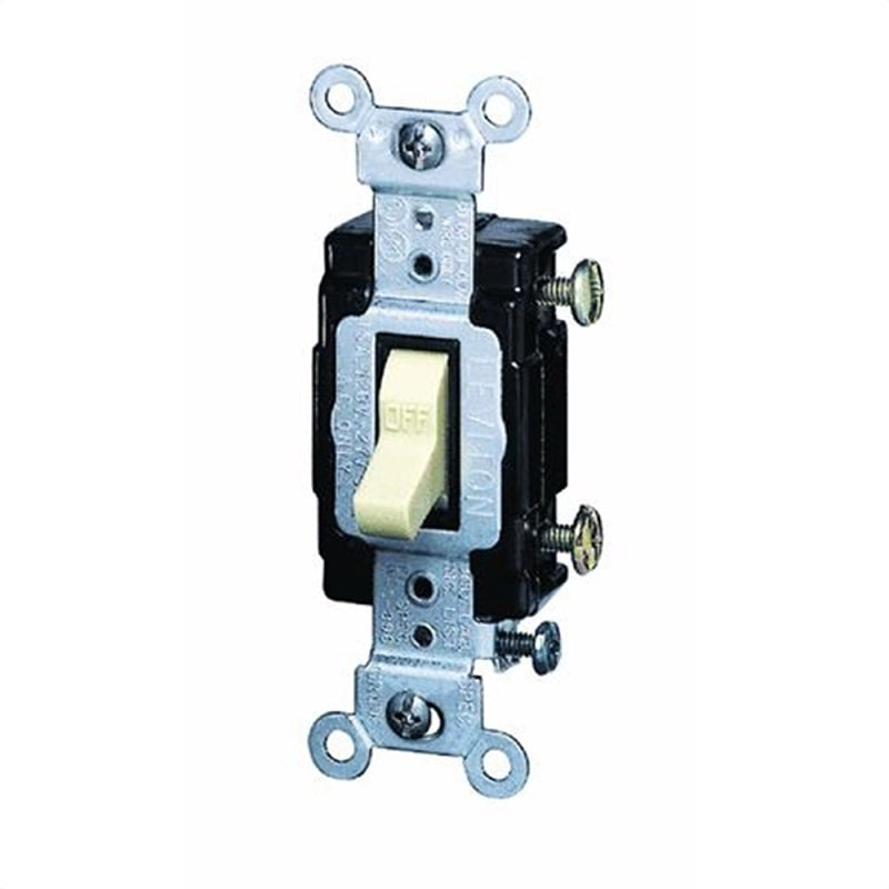 LEVITON Leviton S01-CS115-2IS Switch, Ivory, 15 A, 120/277 V, Push-In Terminal, NEMA WD-1, WD-6 ELECTRICAL LEVITON