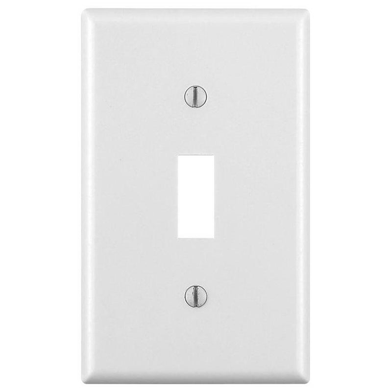 LEVITON Leviton M24-88001-WMP Wallplate, Standard-Size, 4-1/2 in L, 2-3/4 in W, 1-Gang, Thermoset, White, Smooth ELECTRICAL LEVITON